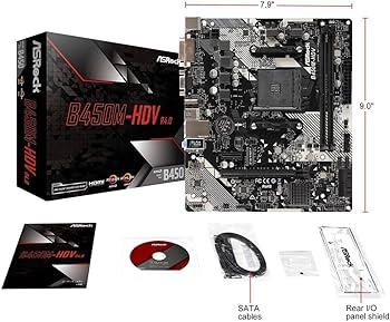 Amazon | ASRock マザーボード B450 M-HDV R4.0 AMD Ryzen AM4 対応