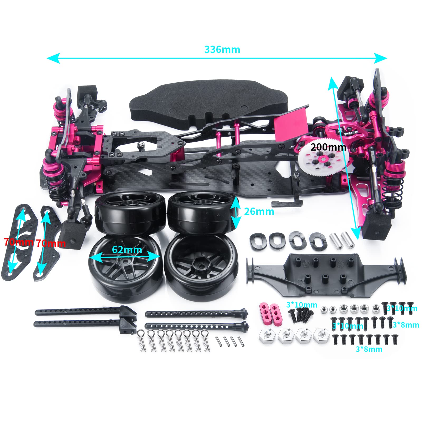 Amazon.com: MOHERO Metal Alloy & Carbon Fiber Chassis Frame Kit