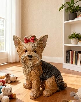 Amazon.co.jp: ZHEHUA 12.75インチ 樹脂製 ヨークシャーテリア像