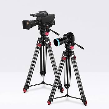 Amazon | NEEWER ビデオ三脚 200cm 360°フルード雲台 QRプレート付き
