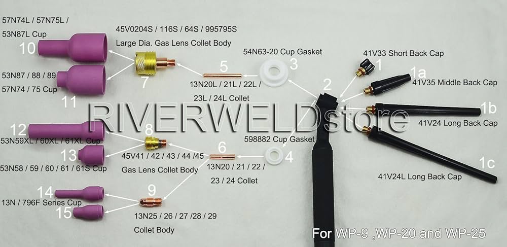 Amazon | RIVERWELD 10個 13N13#10 TIG アルミナノズル セラミック