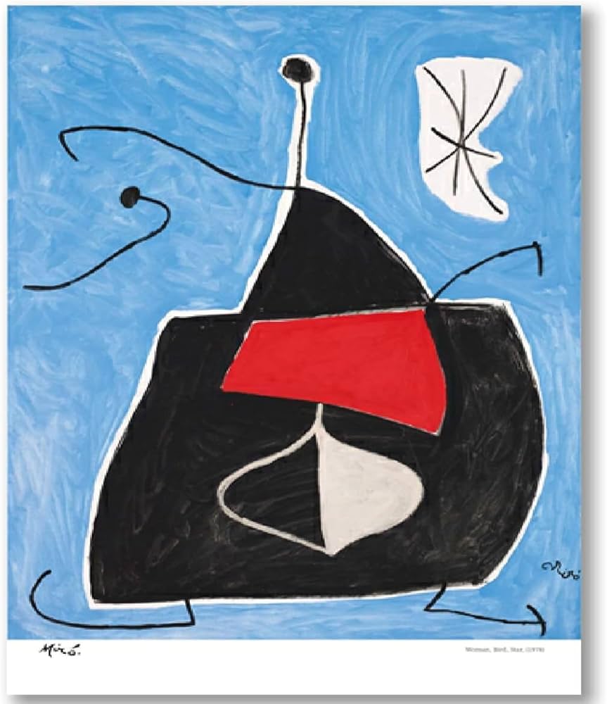 Amazon.co.jp: 有名なジョアン・ミロのポスター《青い抽象画》ウォール