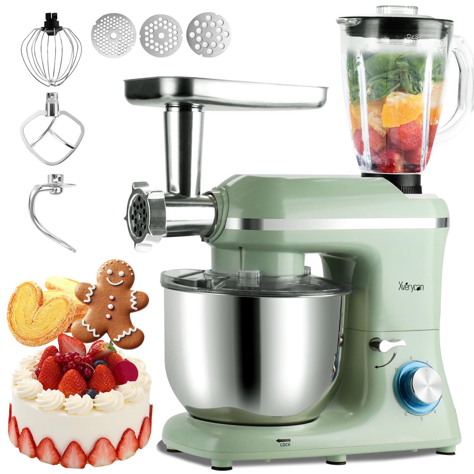 Amazon | Xverycan スタンドミキサー 6L 大容量 業務用 家庭用 多機能