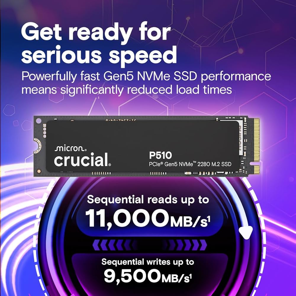 Amazon | Crucial P510 2TB Gen5 NVMe SSD 最大10,000MB/秒 PCIe 5.0 M