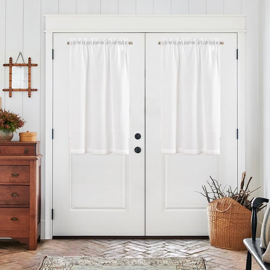 Amazon.com: jinchan Kitchen Curtains Linen Tier Curtains 45 Inch