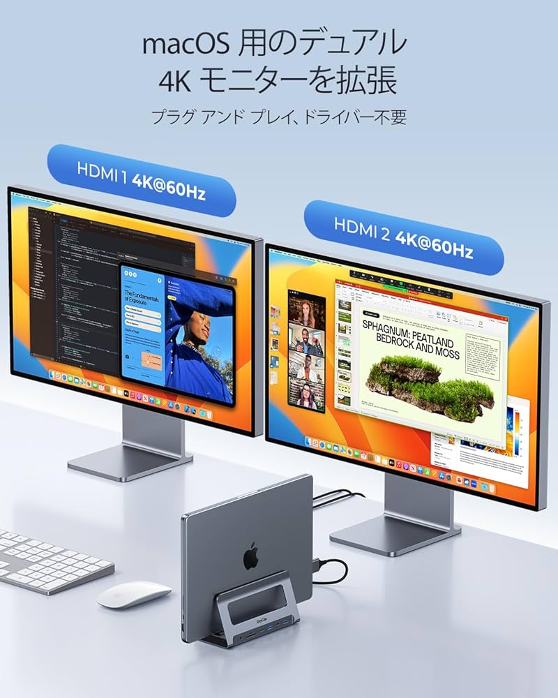 Amazon.co.jp: RayCue USB-C ドッキングステーション - デュアル