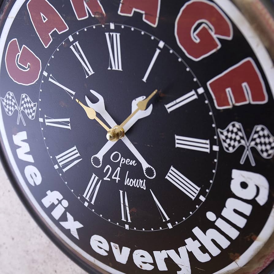 Amazon.co.jp: アメリカン ビンテージ風 メタル クロック （GARAGE