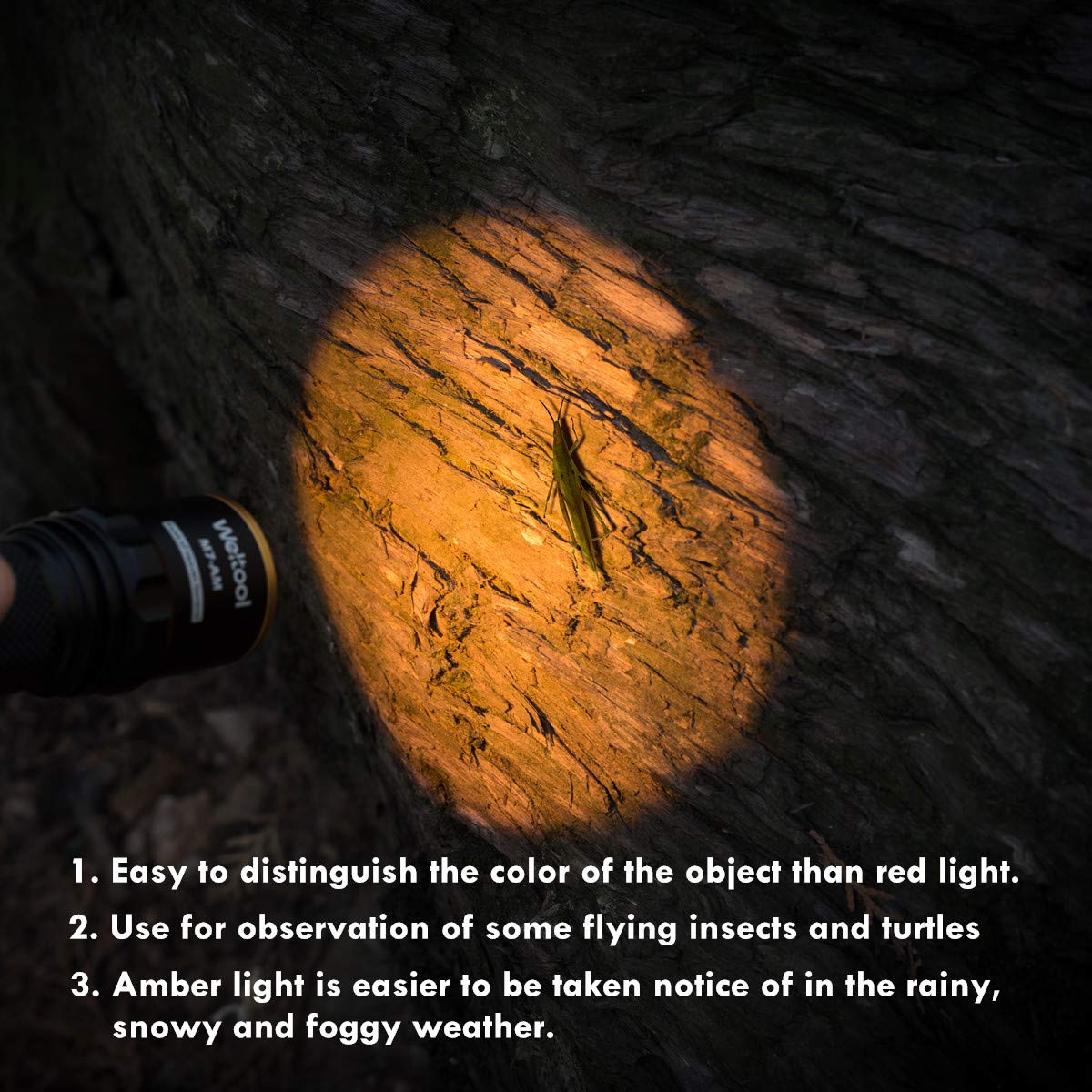 Amazon.co.jp: Weltool M7-AM 琥珀色LED懐中電灯ライト均一なビーム