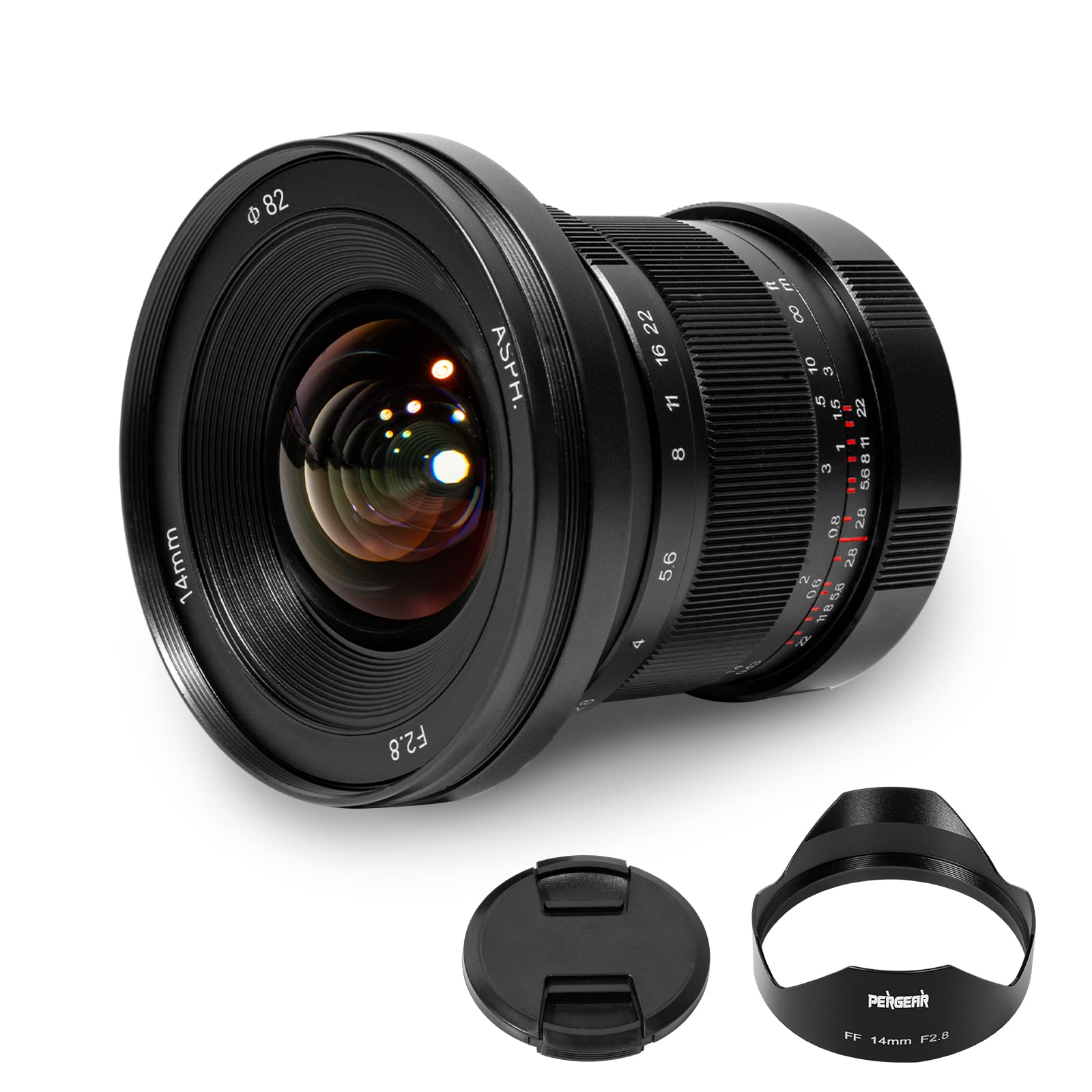 Amazon.co.jp: Pergear 14mm F2.8 II 超広角手動レンズ 画角114º フル
