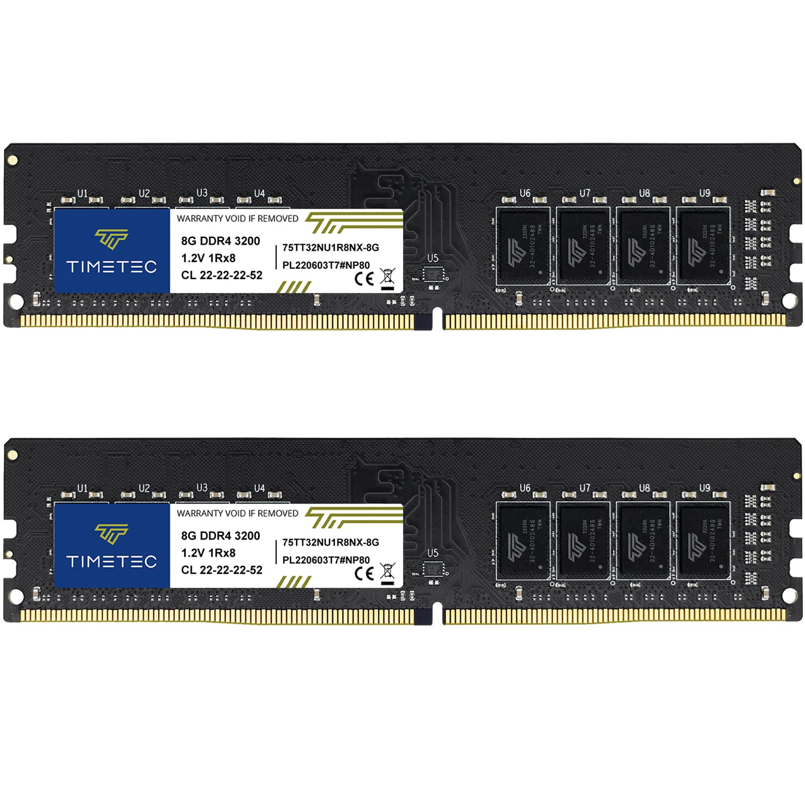 Timetec 16GB KIT(2x8GB) DDR4 3200MHz (or 2933MHz or 2666MHz) PC4