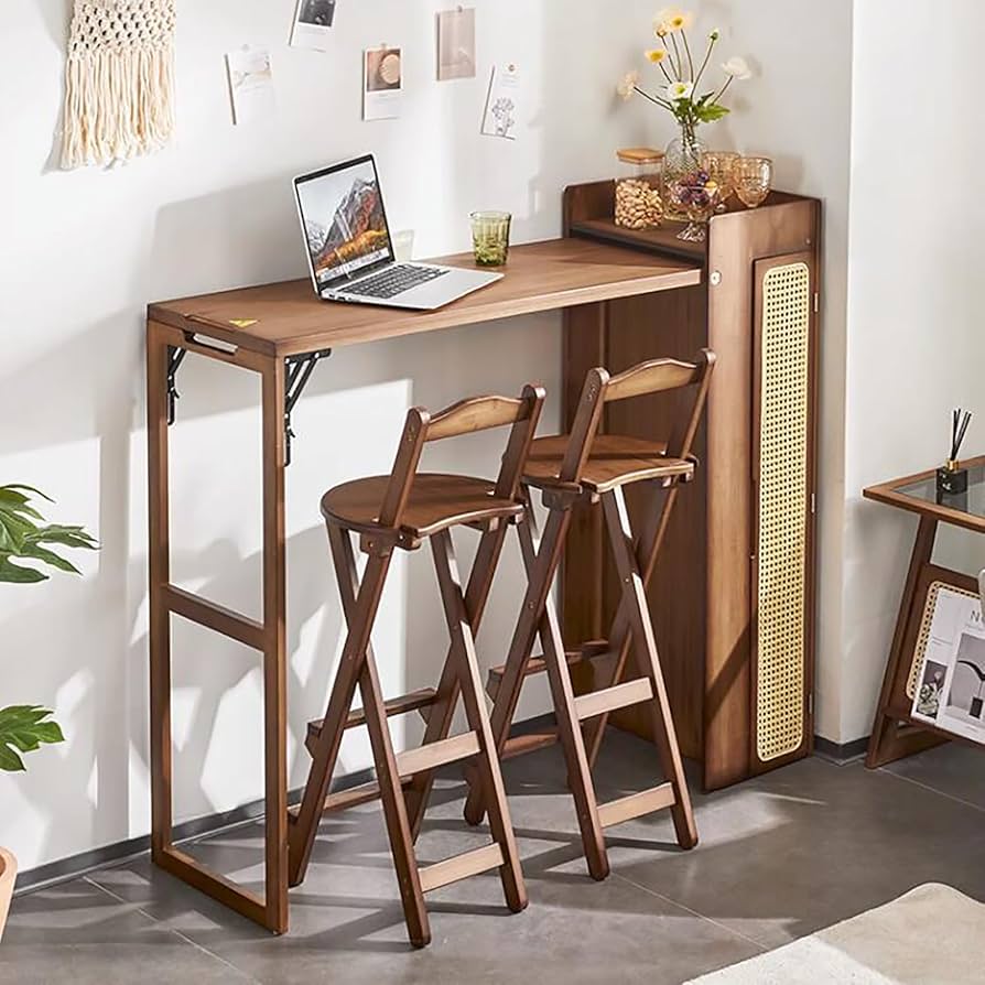 ナチュラルウッド カウンターテーブル 折りたたみ式 Coleman