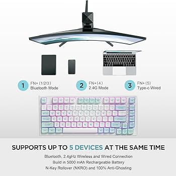 Amazon | YUNZII YZ75 75% ホットスワップ対応ワイヤレスゲーミング