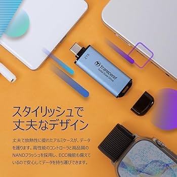 Amazon | トランセンド ポータブルSSD 1TB USB Type-C 高速 最大1050
