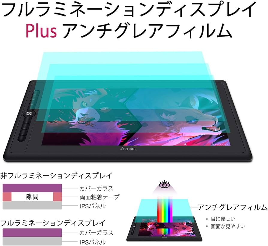 Amazon.co.jp: Artisul 液タブ D16Pro 15.6インチ 傾き検出機能 フル