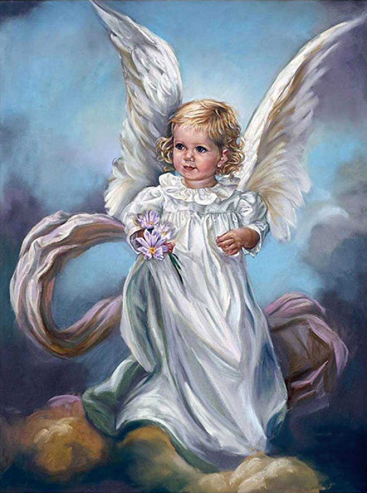 Amazon | 5DDIYダイヤモンド絵画天使フルサークルダイヤモンド絵画子供