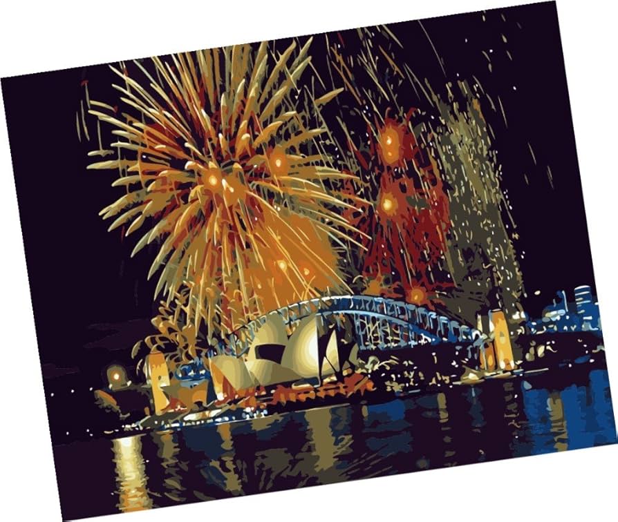 Amazon.co.jp: Wowdecor DIY 数字油絵40×50cm - 美しい花火 - ぬりえ