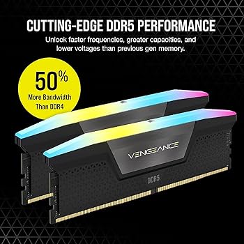 CORSAIR VENGEANCE RGB DDR5 RAM 32GB (2x16GB) 6400MHz CL36-48-48