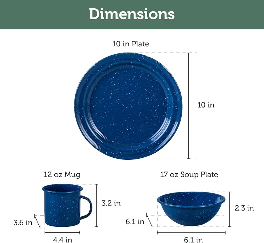 Amazon.co.jp: Cinsa 16ピース エナメルウェア食器セット 4人用 (斑点