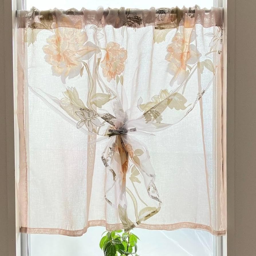 Amazon.co.jp: カフェカーテン 二枚重ね 1枚 幅100×丈70cm のれん