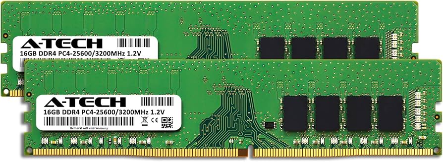 A-Tech 32GB (2x16GB) DDR4 3200 MHz UDIMM PC4-25600 (PC4-3200AA