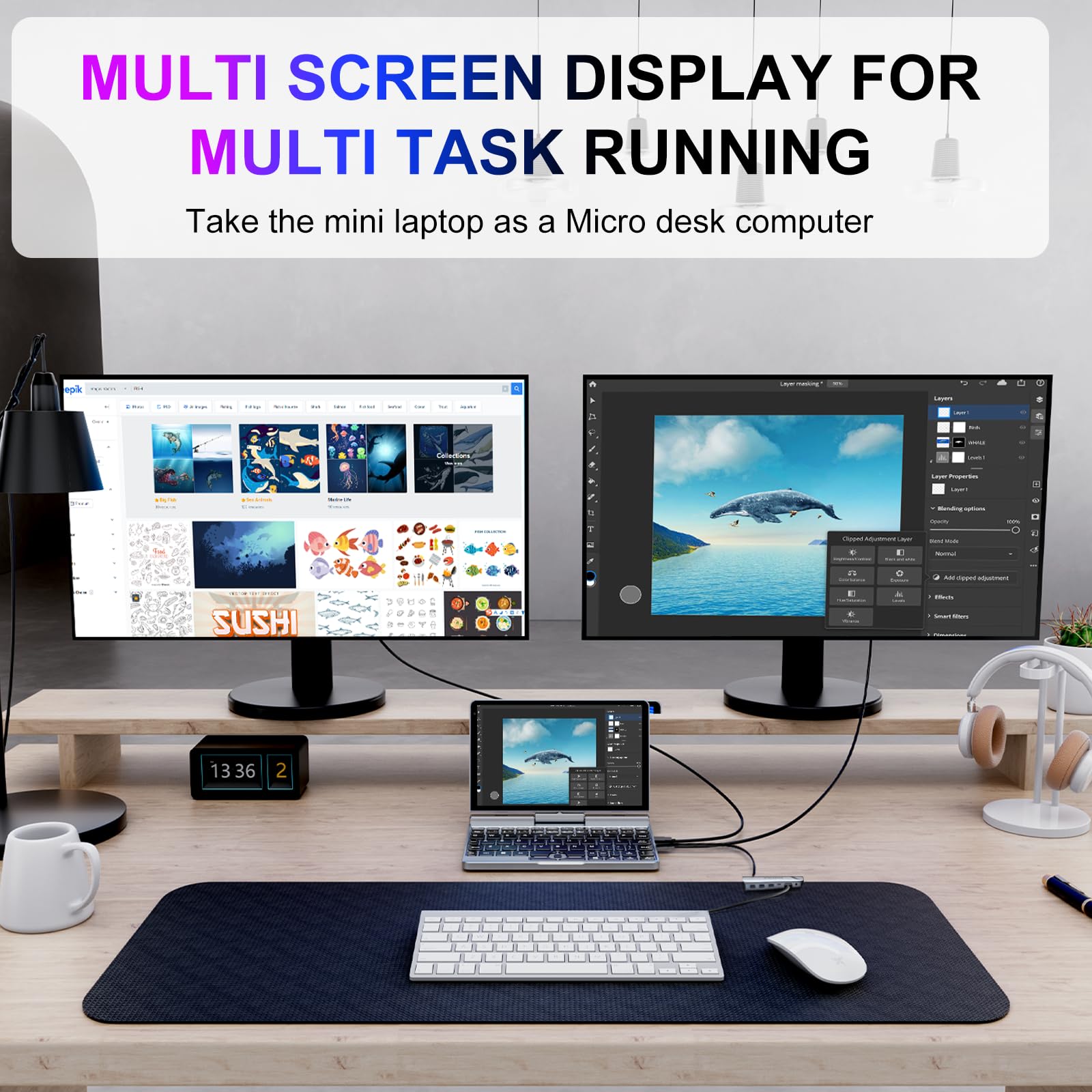 Amazon.com: KOOSMILE Mini Laptop, Small Laptop Win11 Pro 8 inch HD