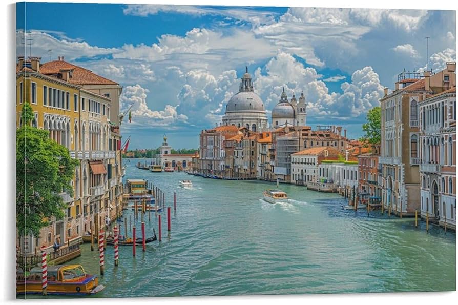 Amazon.co.jp: 絵画 ヴェネツィア大運河のパノラマ アートパネル