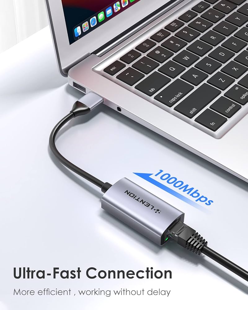 Amazon.com: LENTION USB to Ethernet Adapter, 1000Mbps Plug and