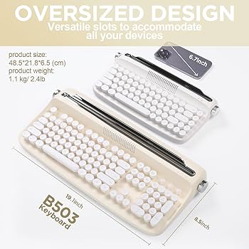 Amazon | YUNZII ACTTO B503 無線タイプライターキーボード レトロ
