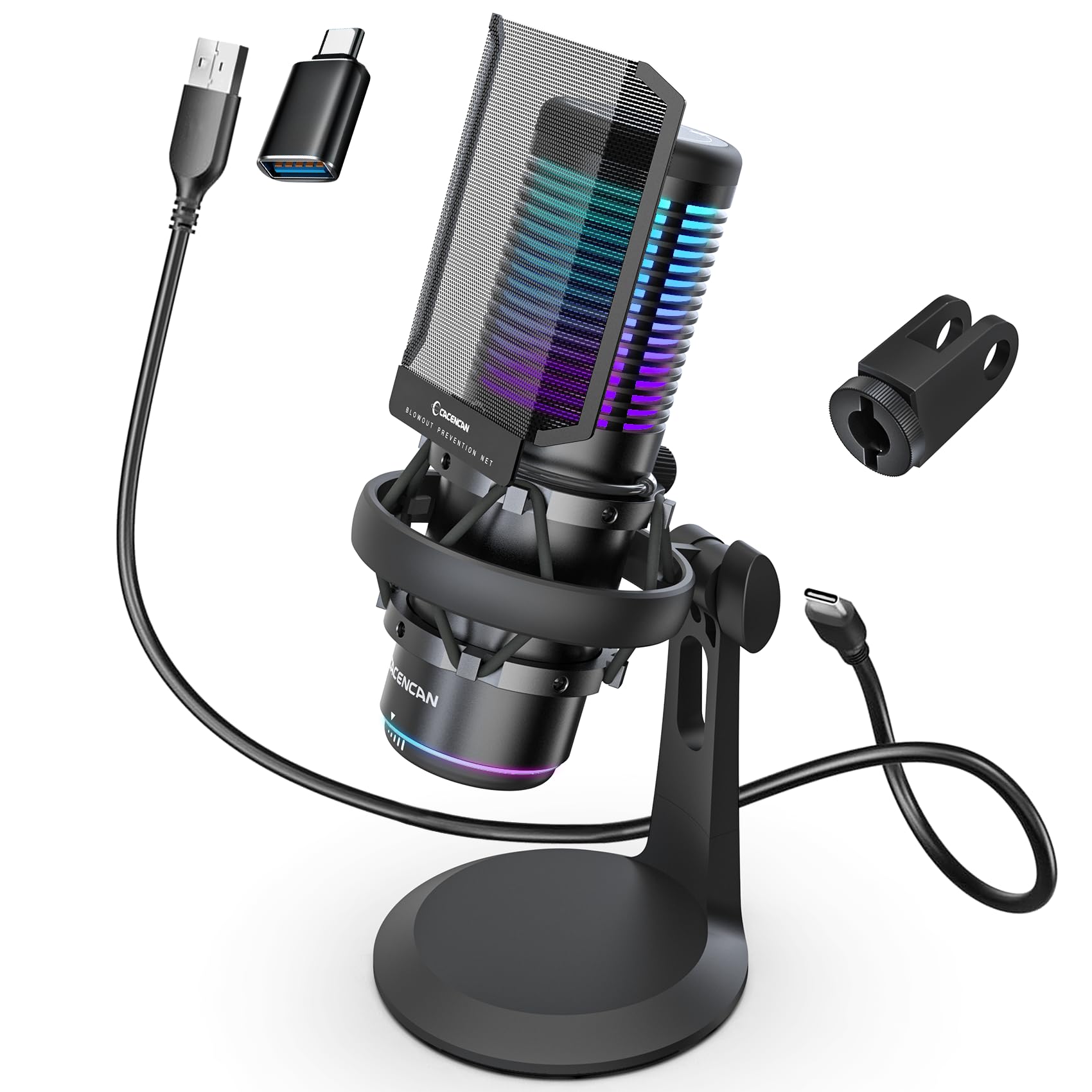 Amazon.co.jp: マイク PC マイク USB コンデンサーマイク RGB