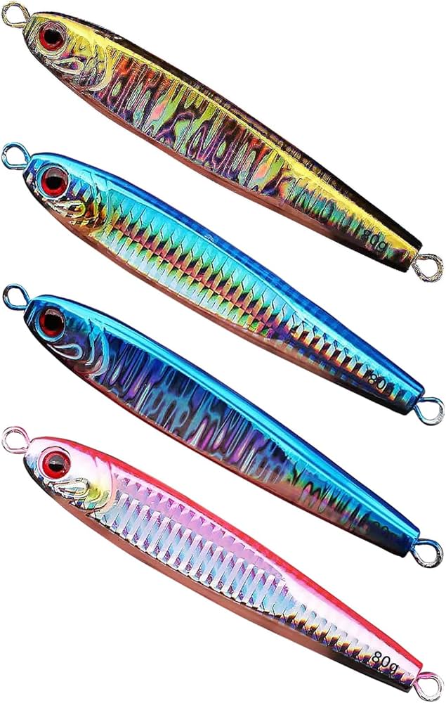 Amazon.co.jp: UB-Lab. 魚 釣り カラフル メタル ジグ 80 g 4本 セット