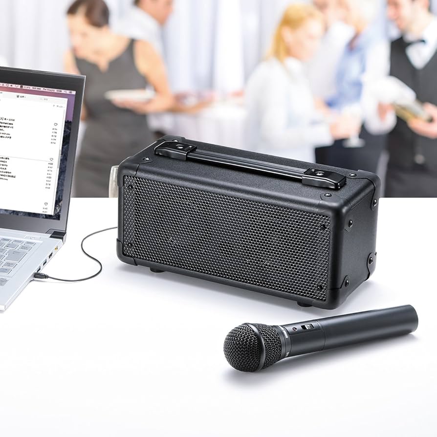 Amazon.co.jp: サンワサプライ ワイヤレスマイク付き拡声器スピーカー