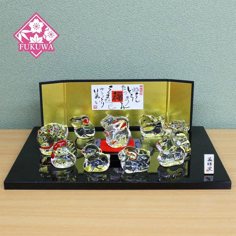 Amazon.co.jp: 干支 置物 辰 辰年(ガラス細工 クリスタル 十二支セット