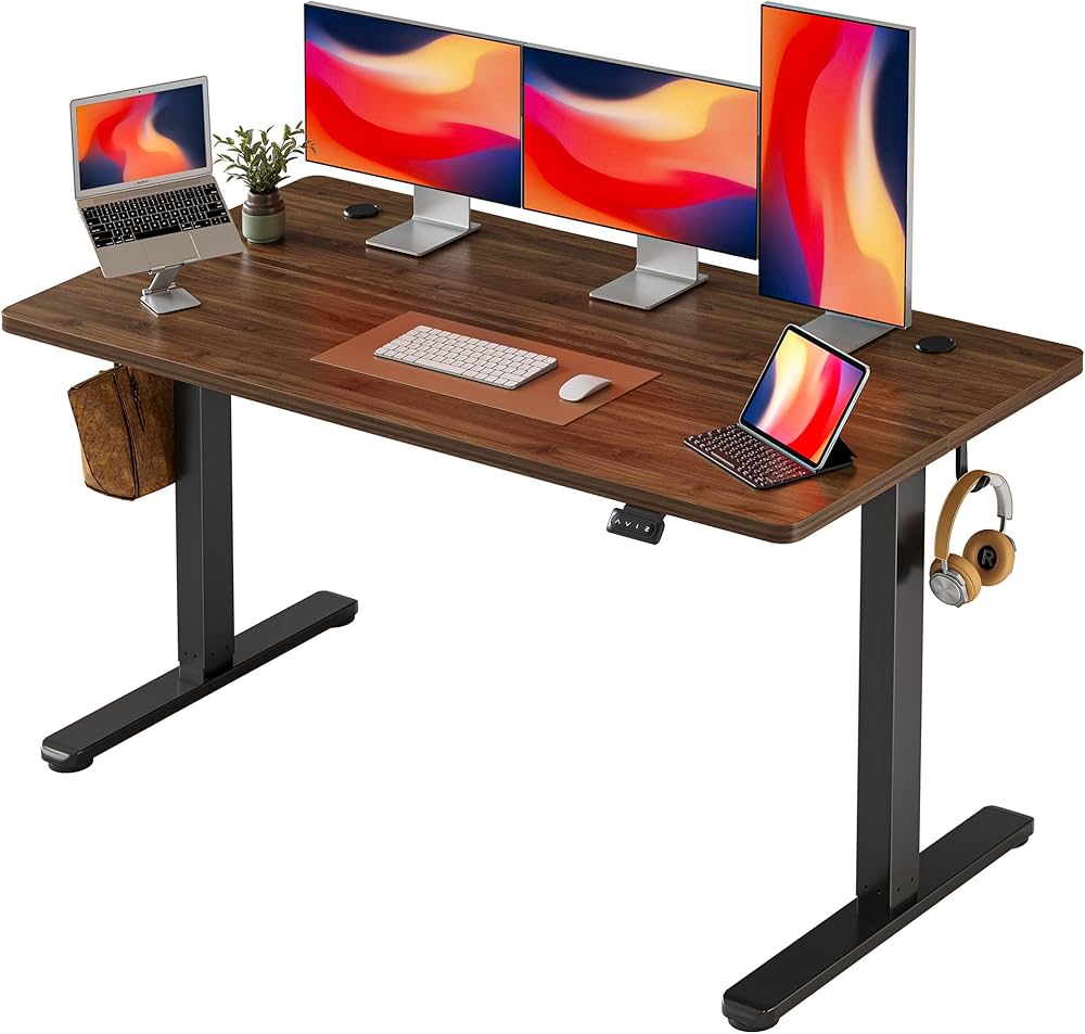 Amazon | FEZIBO 電動 昇降デスク スタンディングデスク 幅152cm 奥行