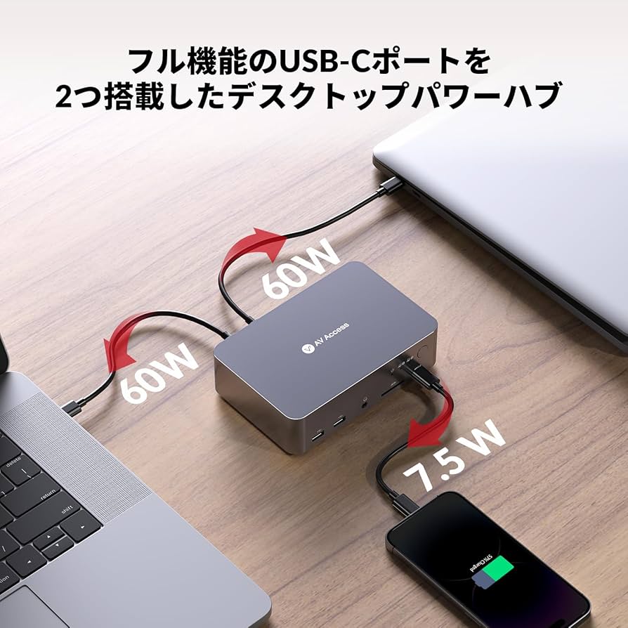 Amazon.co.jp: AV Access USB-C 12 in1ドッキングステーションの2入力2