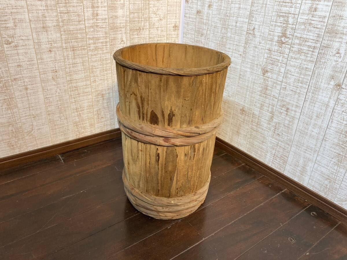 Amazon.co.jp: 木桶木樽たる農業アンティーク古民家装飾味噌作りおけ