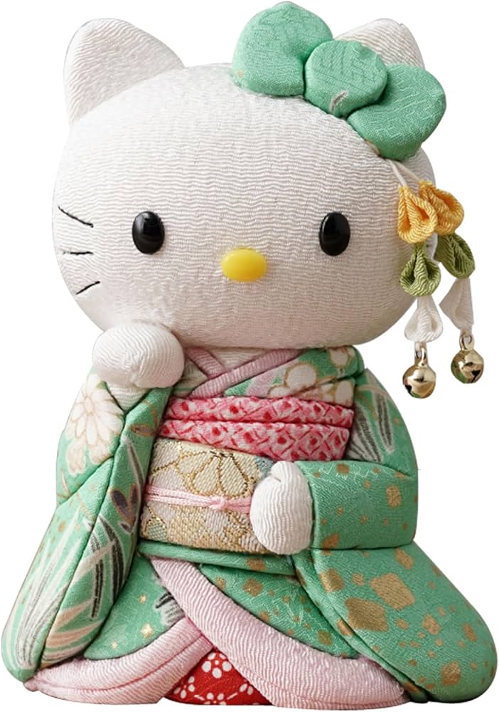 Amazon.co.jp: 招きハローキティ(舞妓/緑)キティちゃん キティ 人形