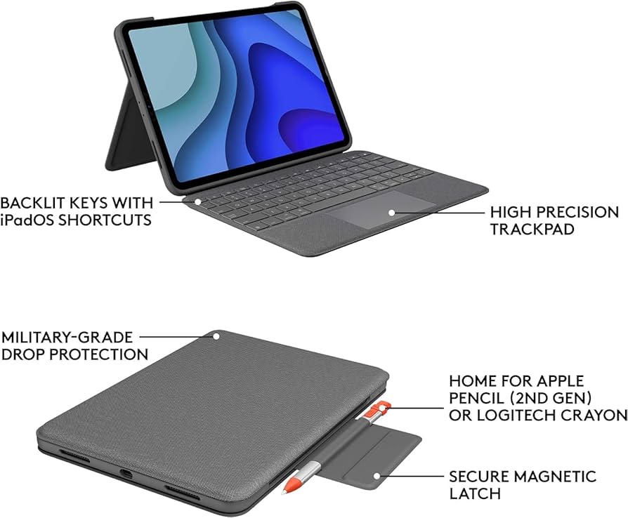 Amazon.com: Logitech Folio Touch iPad Keyboard Case with Trackpad