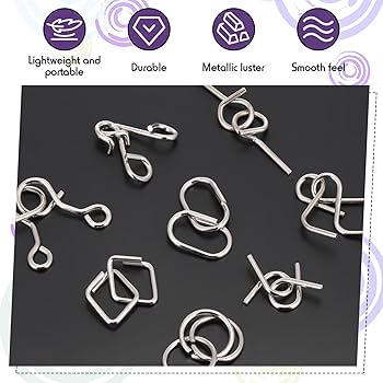 Amazon.com: Yilloog Metal Wire Puzzle Set of 8 with Pouch, Brain