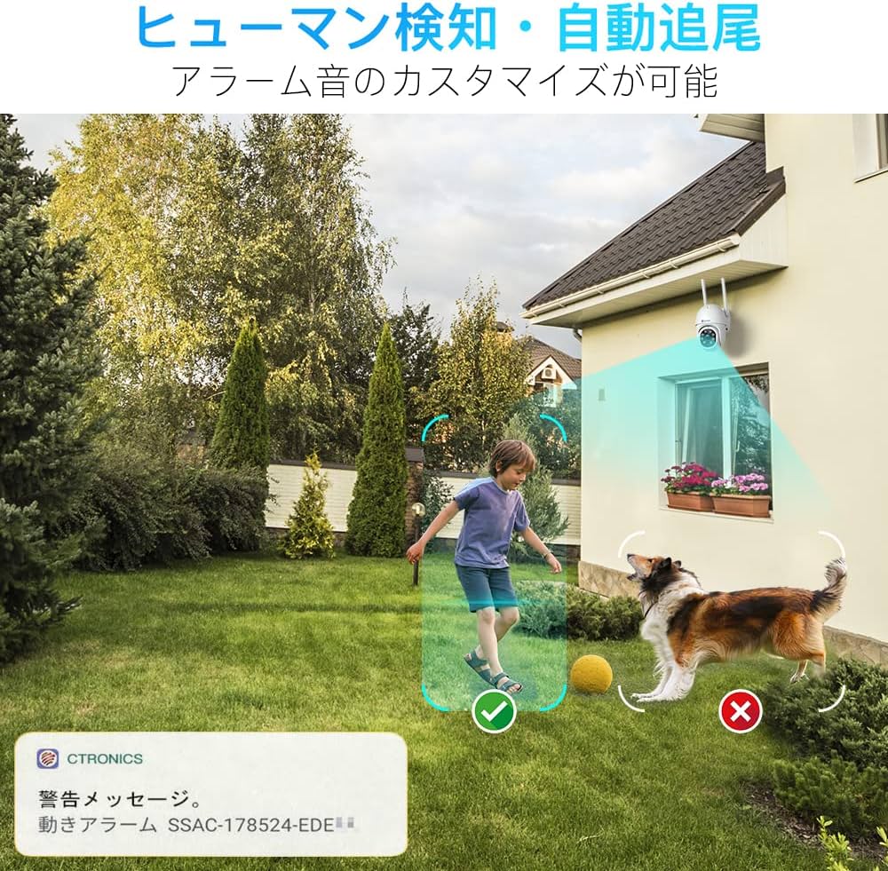 Amazon.co.jp: 【5倍光学ズーム・自動追尾 】Ctronics 防犯カメラ 屋外