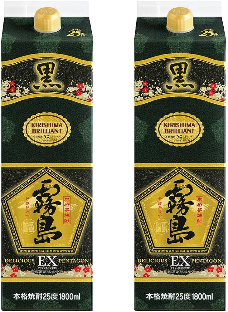 Amazon.co.jp: 黒霧島EX 25% チューパック [ 焼酎 25度 宮崎県 1800ml