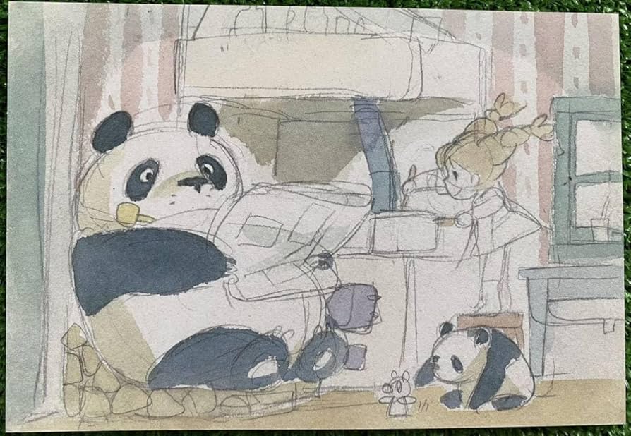 Amazon.co.jp: パンダコパンダ 2枚セットA 宮崎駿 スケッチ 切抜き