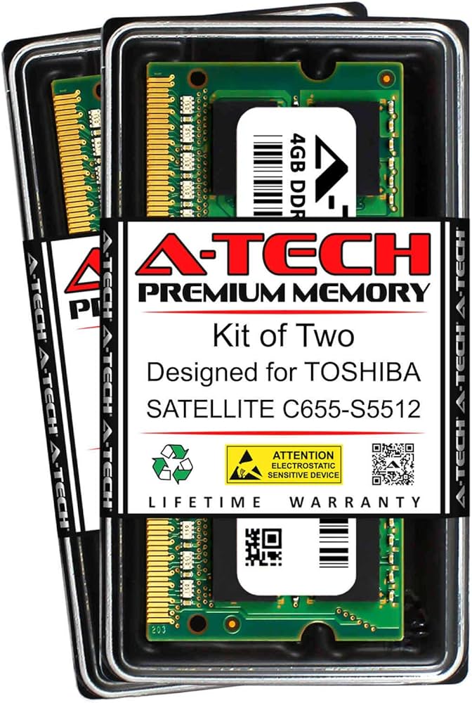 Amazon.com: A-Tech 8GB (2 x 4GB) RAM for Toshiba Satellite C655
