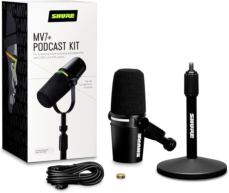 Amazon.com: Shure MV7+ Podcast Dynamic Microphone with Stand – OBS