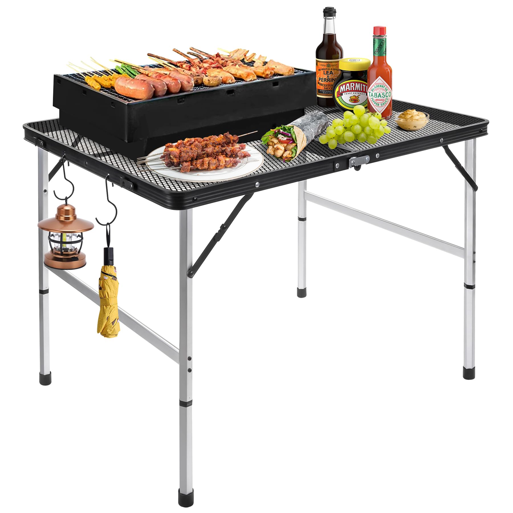 Amazon.com: jkwokback 3ft x 2ft Grill Table Portable Camping Table