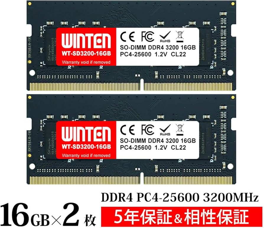 Amazon.co.jp: WINTEN ノートPC用メモリ DDR4-3200 32GB（16GB×2枚