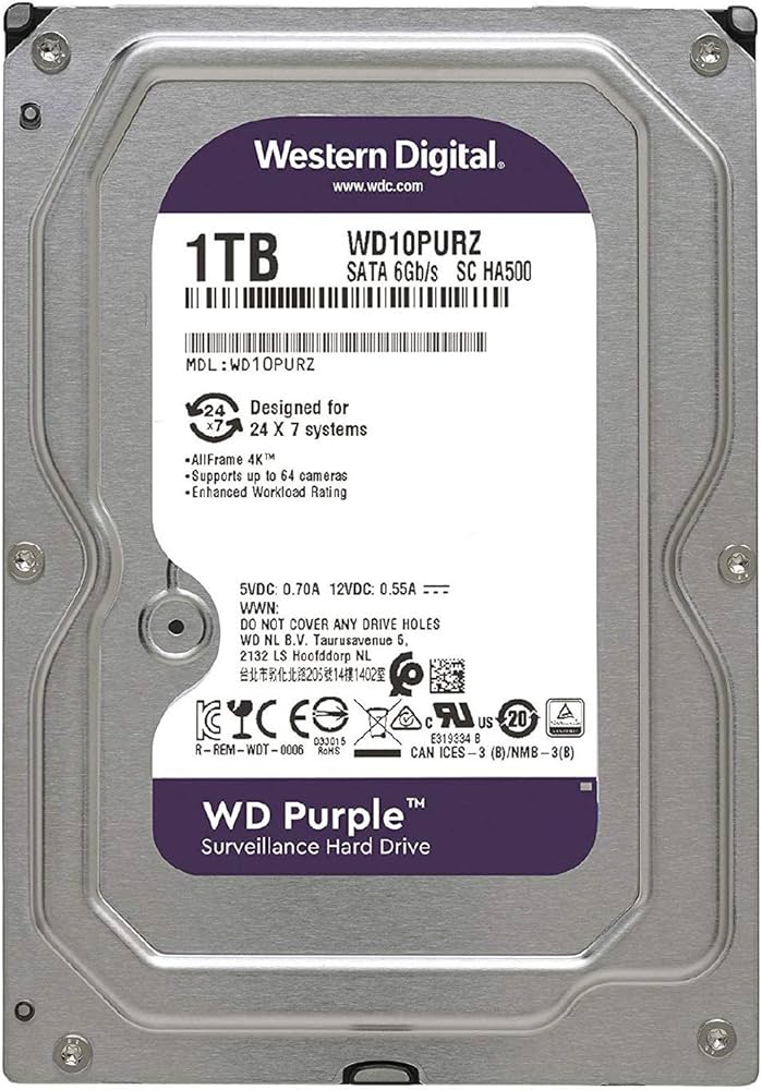 Amazon | Western Digital HDD 1TB WD Purple 監視システム 3.5インチ