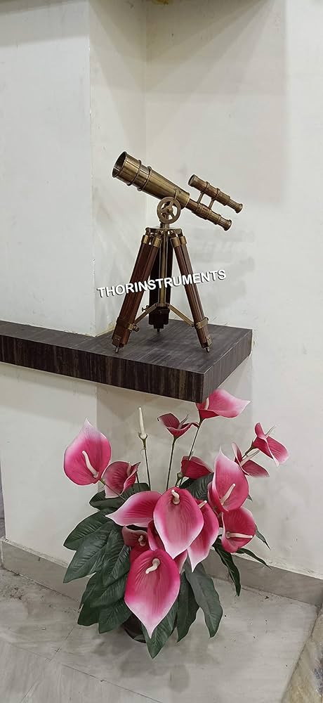 Amazon | デスクトップNauticalヴィンテージ望遠鏡木製三脚Collectible