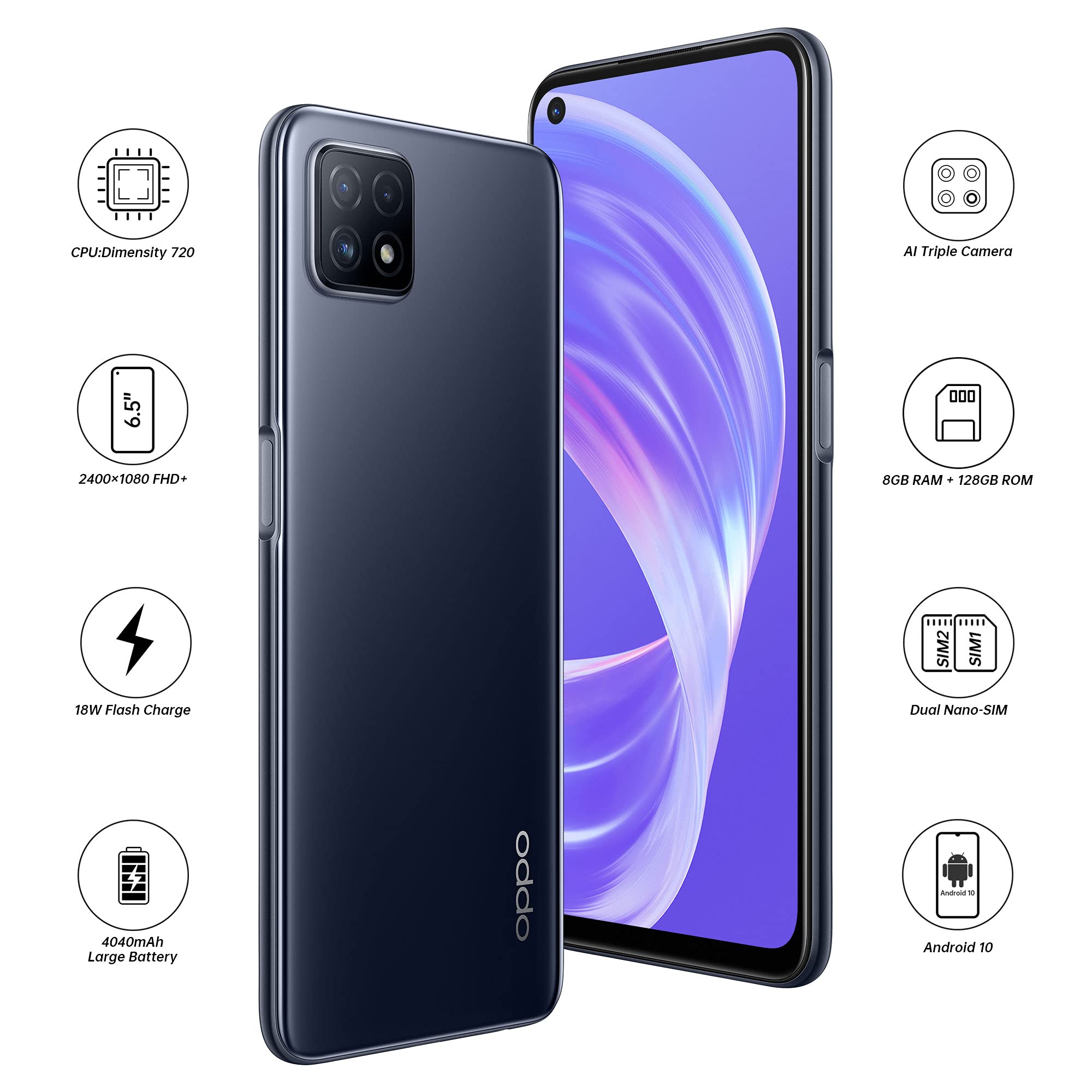 OPPO A73 5G Dual SIM Smartphone 128GB 8GB RAM | 90Hz Ultra Smooth