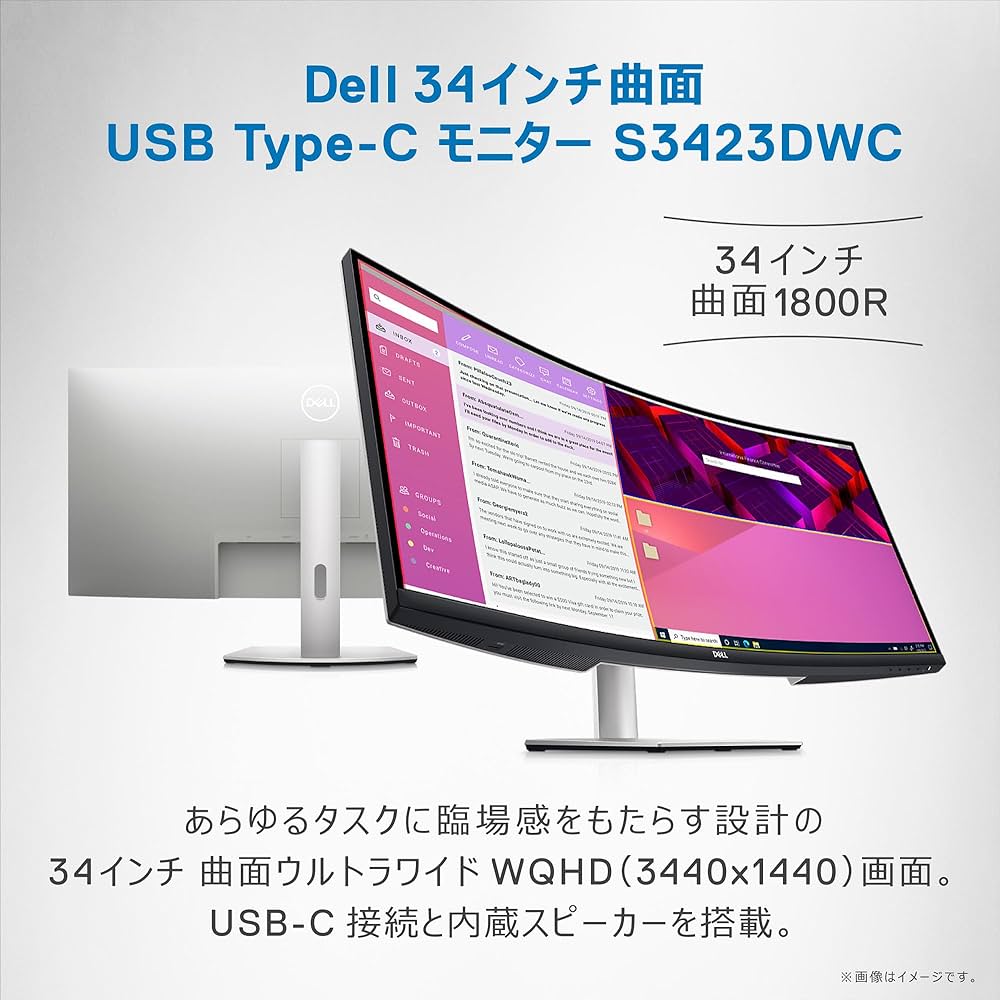 Amazon.co.jp: Dell S3423DWC 34-Inch Curved USB-C Monitor Display