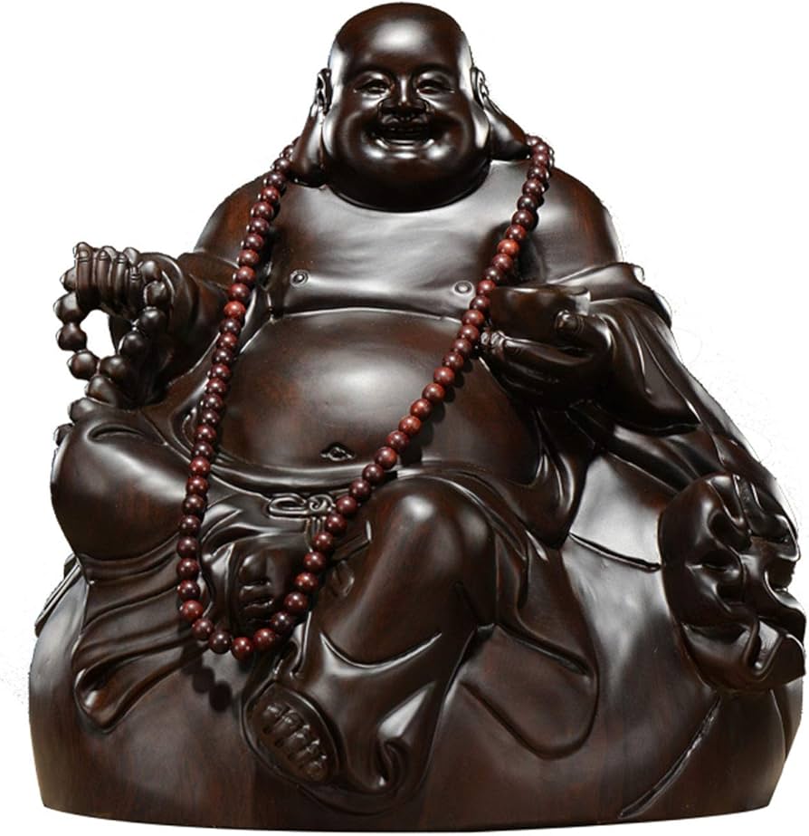 Amazon｜布袋様「弥勒菩薩：坐像」仏像 風水グッズ 置物 高級天然